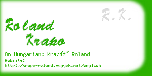 roland krapo business card